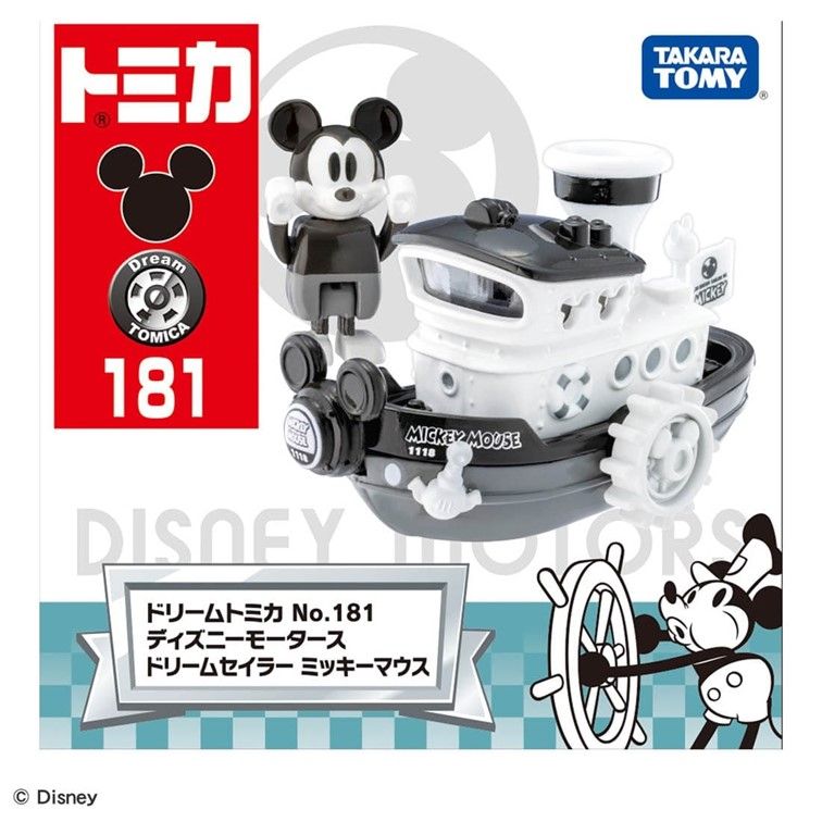 TOMICA TAKARA TOMY 多美小汽車 DREAM  #181 米奇黑白蒸汽船 附人偶