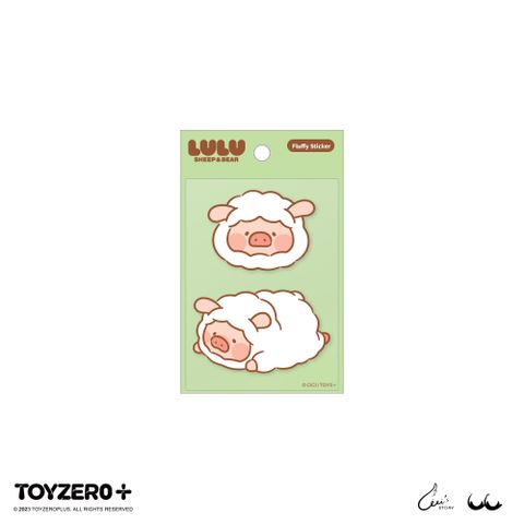 罐頭豬LuLu 豬熊豬羊系列 - 5 x 5 cm 毛絨貼紙 (豬羊)