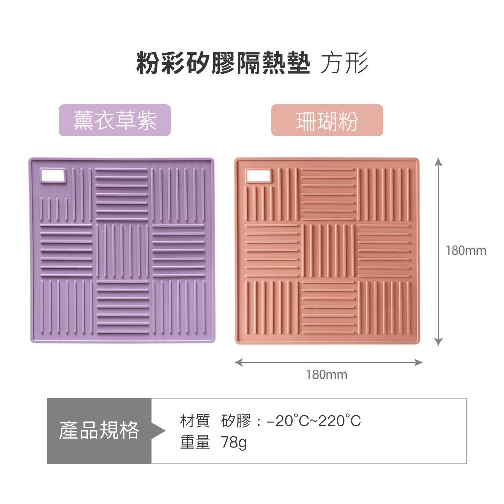 LocknLock 樂扣樂扣 粉彩矽膠隔熱墊/方形/兩色任選