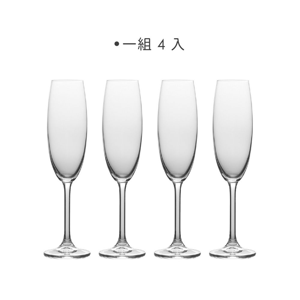 Mikasa Dinnerware 《Mikasa》水晶玻璃香檳杯4入(晶透236ml) | 調酒杯 雞尾酒杯