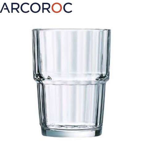 Arcoroc 強化玻璃條紋可疊式水杯250cc-6入組