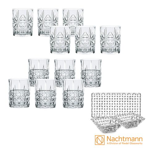 【Nachtmann】威士忌派對組12件組(搭贈點心盤3件組) 獨家組合