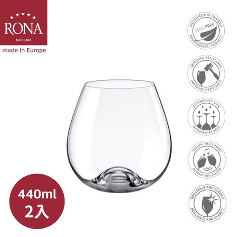 RONA 洛娜 斯洛伐克Drink Master專業無梗O型杯 勃根地杯440ml-2入組