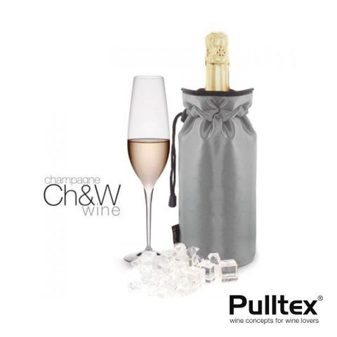 Pulltex 西班牙Champagne Cooler Bag香檳束口保冷袋-銀