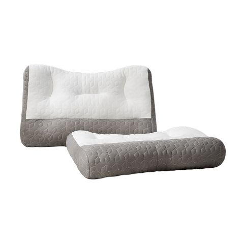 J-bedtime日式頸椎矯正反牽引護頸助眠防鼾枕頭/乳膠抗菌/純棉羽絲/買1送1