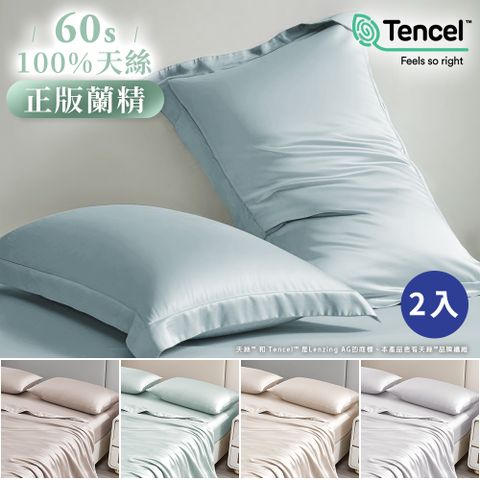 J-bedtime 正版蘭精60支100%天絲歐式邊框枕套(任選2入)