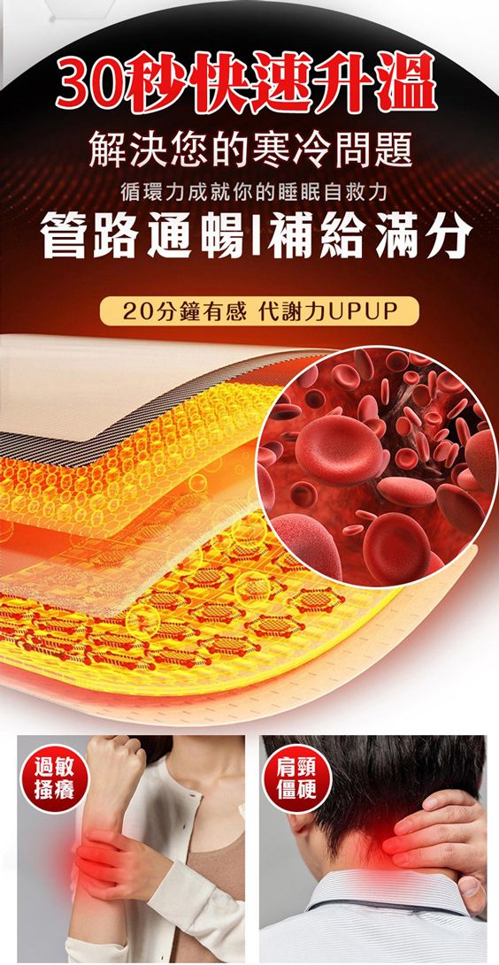 30升溫解決您的寒冷問題循環力成就你的睡眠自救力管路通暢補給滿分20分鐘有感 代謝力UPUP過敏搔癢肩頸僵硬