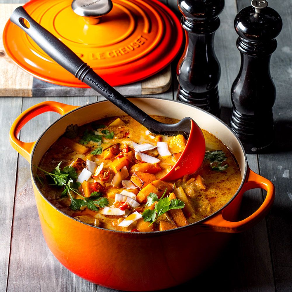 LE CREUSET 典藏琺瑯鑄鐵鍋圓鍋 18 cm(無花果-金頭-內鍋黑)