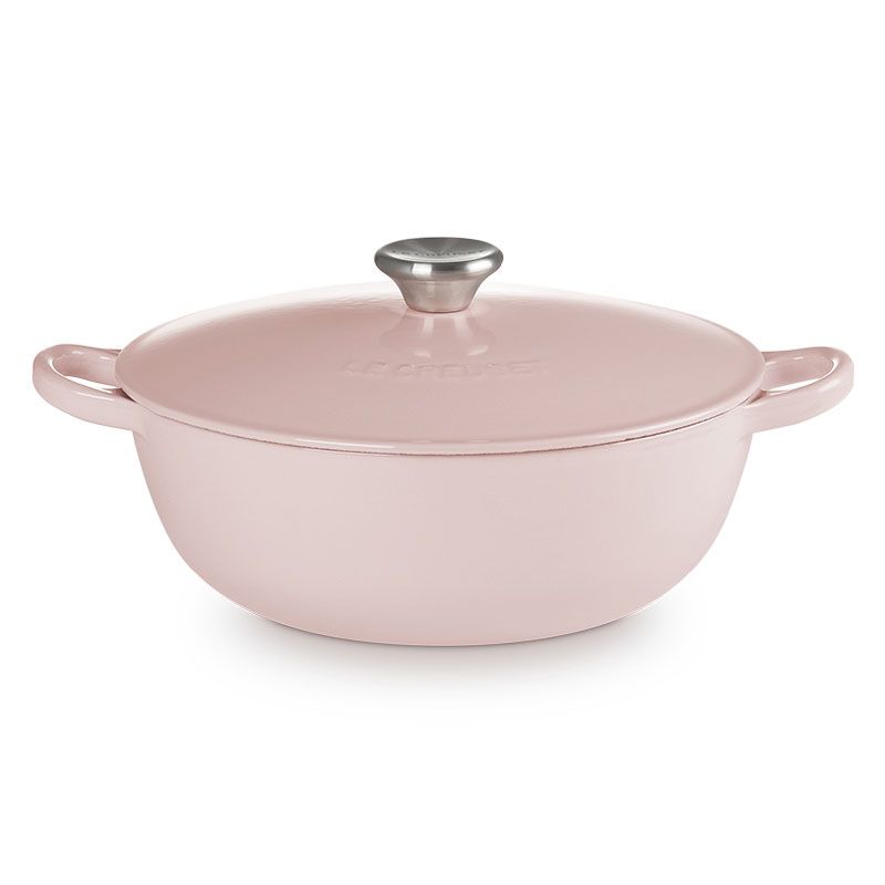 LE CREUSET -琺瑯鑄鐵鍋媽咪鍋24cm (加勒比海藍/雪紡粉)