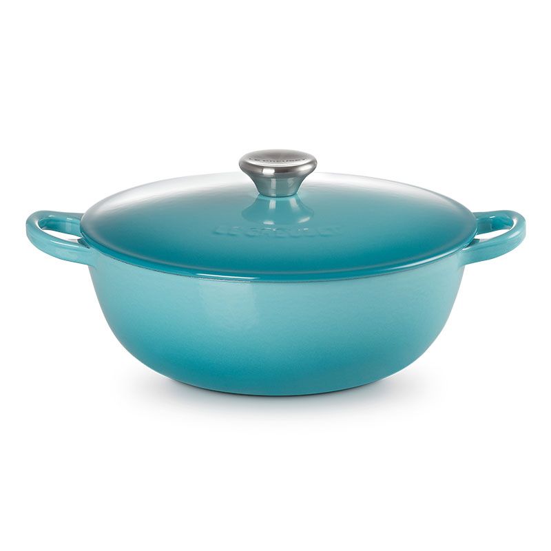 LE CREUSET -琺瑯鑄鐵鍋媽咪鍋24cm (加勒比海藍/雪紡粉)