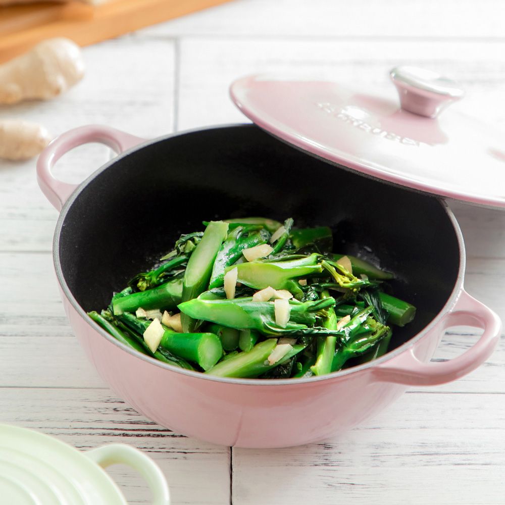 LE CREUSET -琺瑯鑄鐵鍋媽咪鍋 18cm (蜂蜜黃-鋼頭-內鍋黑)