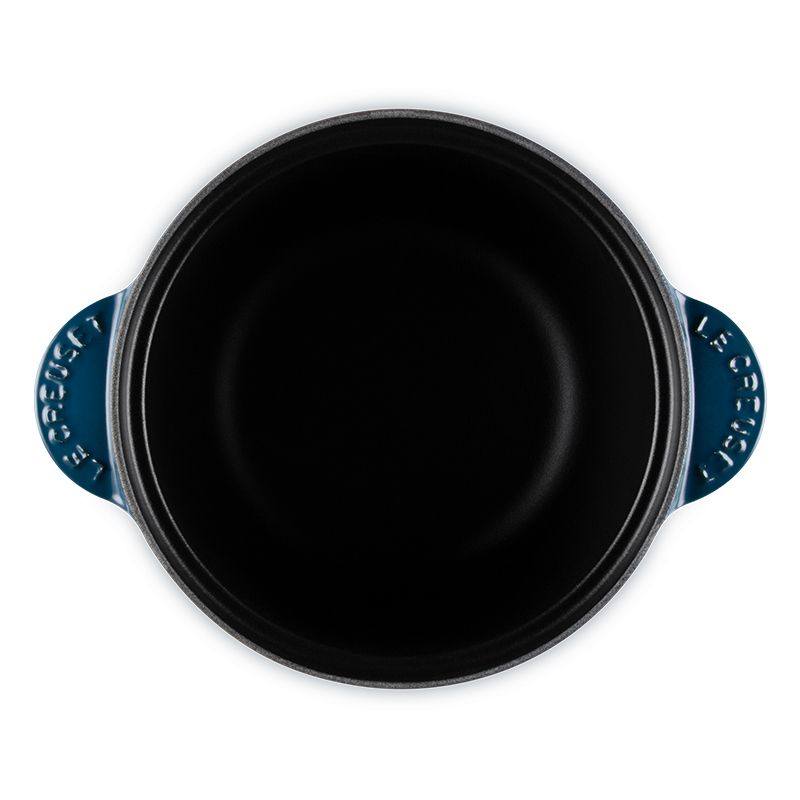 LE CREUSET -萬用窈窕鑄鐵鍋20(夜謐藍-霓彩頭-內鍋黑)