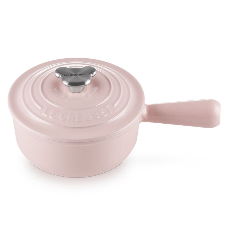 LE CREUSET -琺瑯鑄鐵鍋單柄醬汁鍋16cm(海岸藍/雪紡粉)