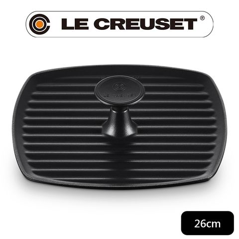 LE CREUSET-帕尼尼鐵壓盤 26 cm(沉靜黑-電木頭)