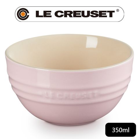 LE CREUSET 瓷器韓式飯碗350ml (亮粉-無盒)