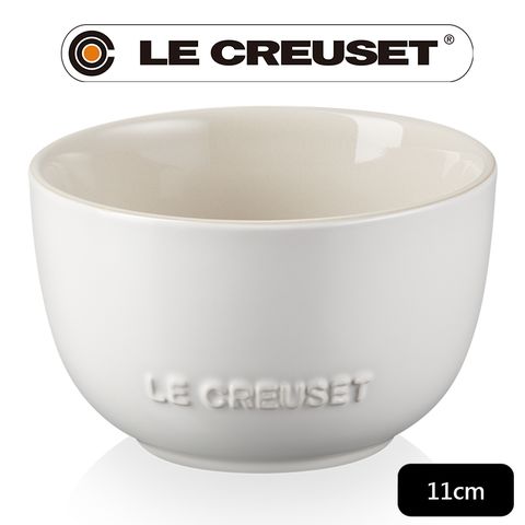 LE CREUSET -瓷器花蕾系列餐碗11cm(棉花白/肉豆蔻)