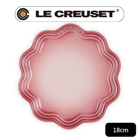 LE CREUSET-瓷器蕾絲花邊盤 18cm (櫻花粉)