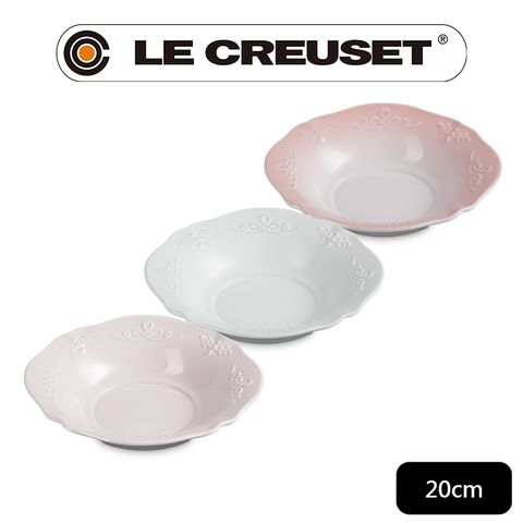 LE CREUSET -永恆花蕾系列瓷器深圓盤20cm (棉花白/柔粉紫/貝殼粉)