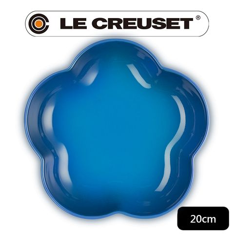 LE CREUSET-瓷器花型盤(中)-馬賽藍