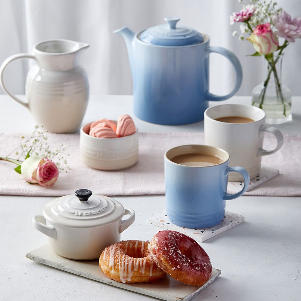 LE CREUSET -瓷器英式馬克杯350ml (水漾藍-無盒)