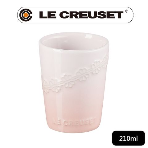 LE CREUSET-蕾絲花恬系列瓷器萬用杯210ml (貝殼粉)