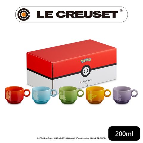 LE CREUSET-瓷器寶可夢系列堆疊馬克杯200ML- 5入組