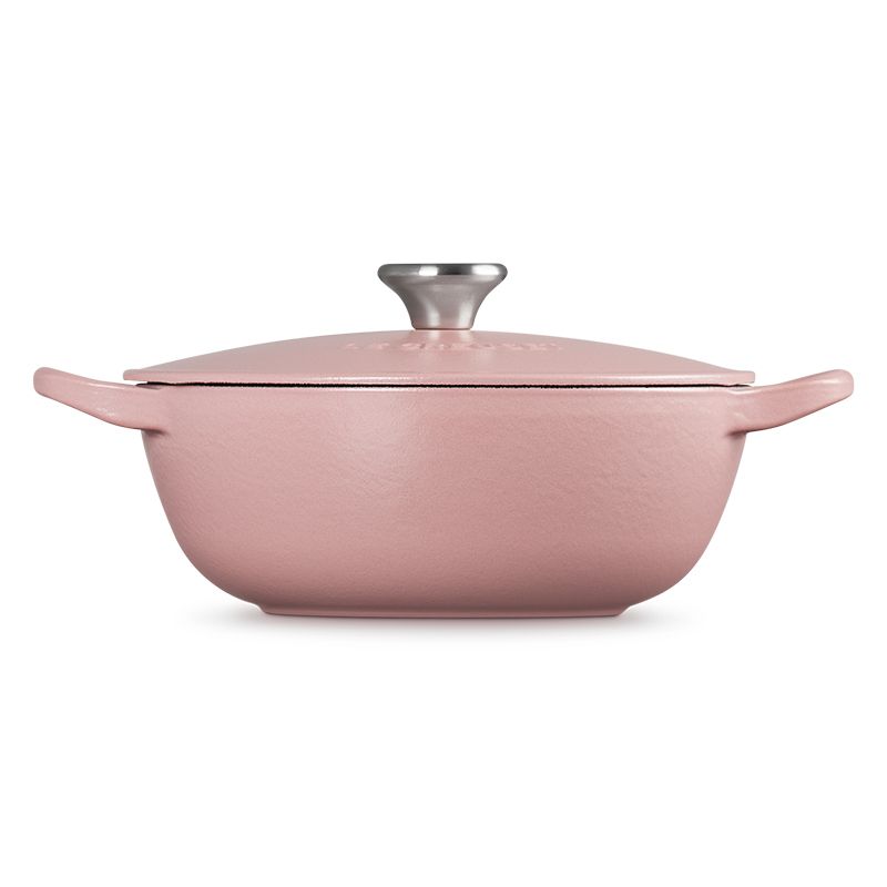 LE CREUSET -琺瑯鑄鐵鍋媽咪鍋18cm (甜心粉-鋼頭-內鍋黑)