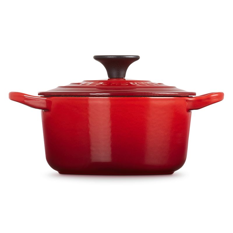 LE CREUSET-琺瑯鑄鐵鍋圓鍋14cm (櫻桃紅-電木頭-內鍋白) - PChome 24h購物