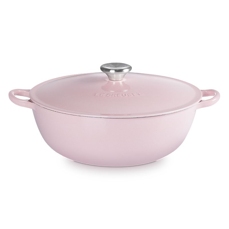 LE CREUSET -琺瑯鑄鐵鍋媽咪鍋 28cm(雪紡粉/水晶紫)