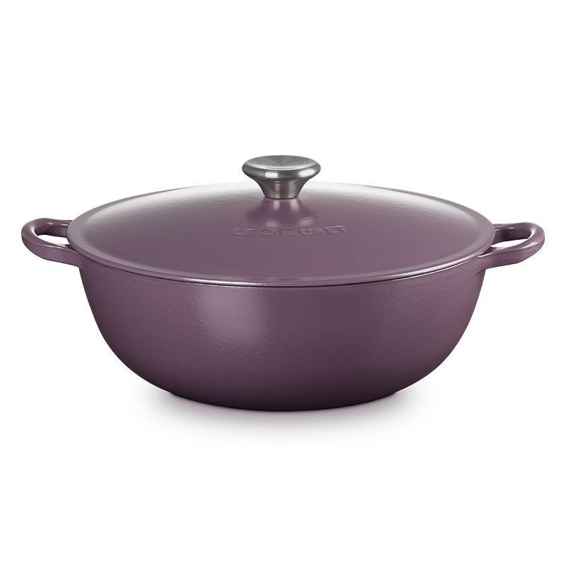 LE CREUSET -琺瑯鑄鐵鍋媽咪鍋 28cm(雪紡粉/水晶紫)