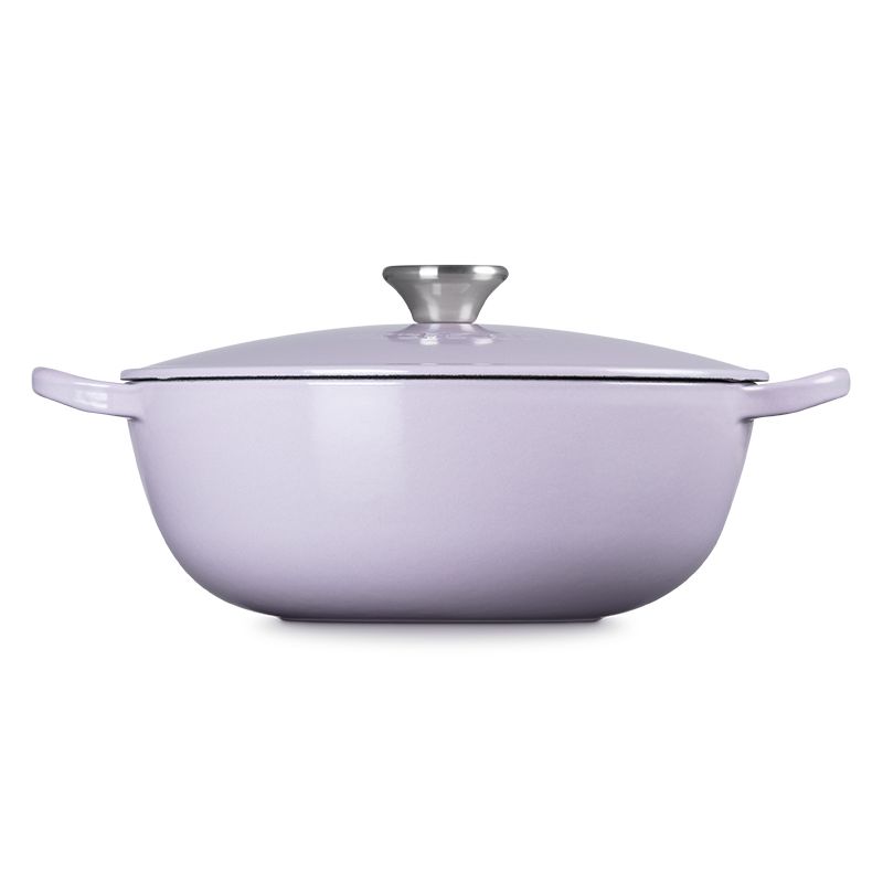 LE CREUSET -琺瑯鑄鐵鍋媽咪鍋 24cm (薰衣草-鋼頭-內鍋黑)