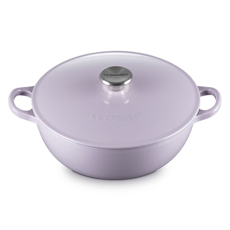 LE CREUSET -琺瑯鑄鐵鍋媽咪鍋 24cm (薰衣草-鋼頭-內鍋黑)