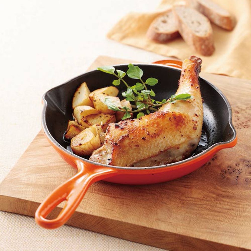 LE CREUSET -琺瑯鑄鐵鍋單柄圓煎盤26cm(加勒比海藍/櫻桃紅)