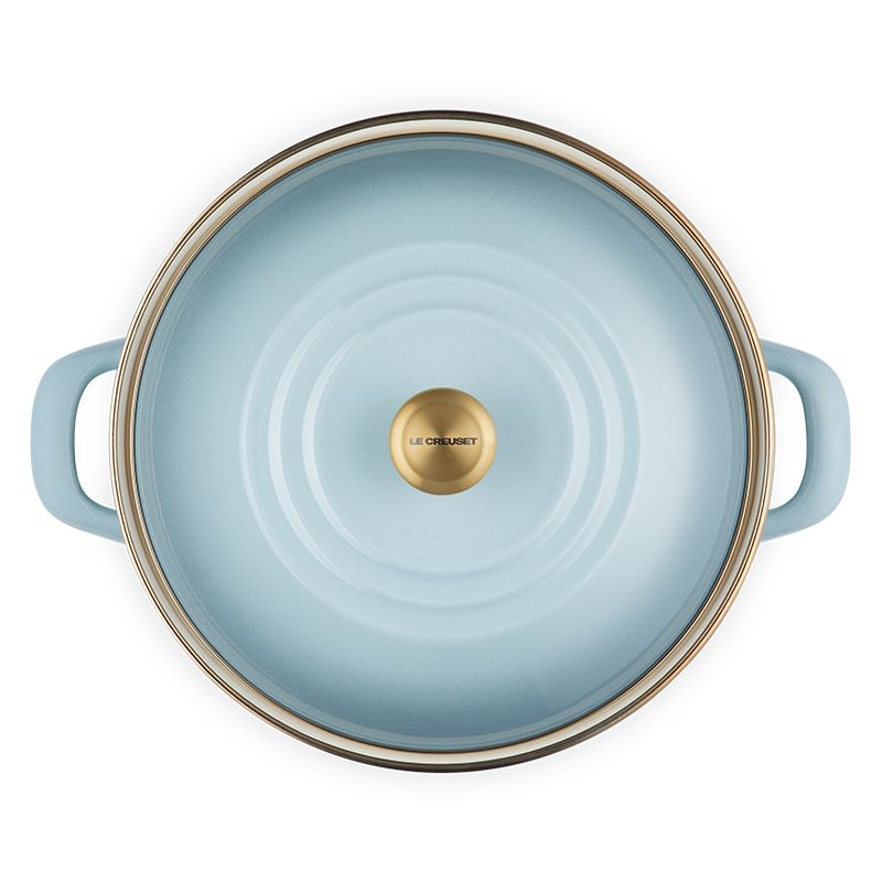 LE CREUSET -琺瑯便利湯鍋20cm (海洋之花-金頭-內鍋白)