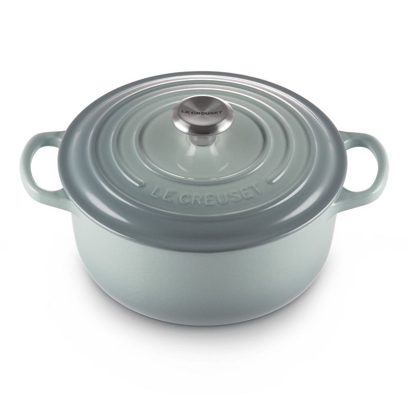 LE CREUSET 典藏琺瑯鑄鐵鍋圓鍋 20 cm (海洋之花-鋼頭-內鍋黑)