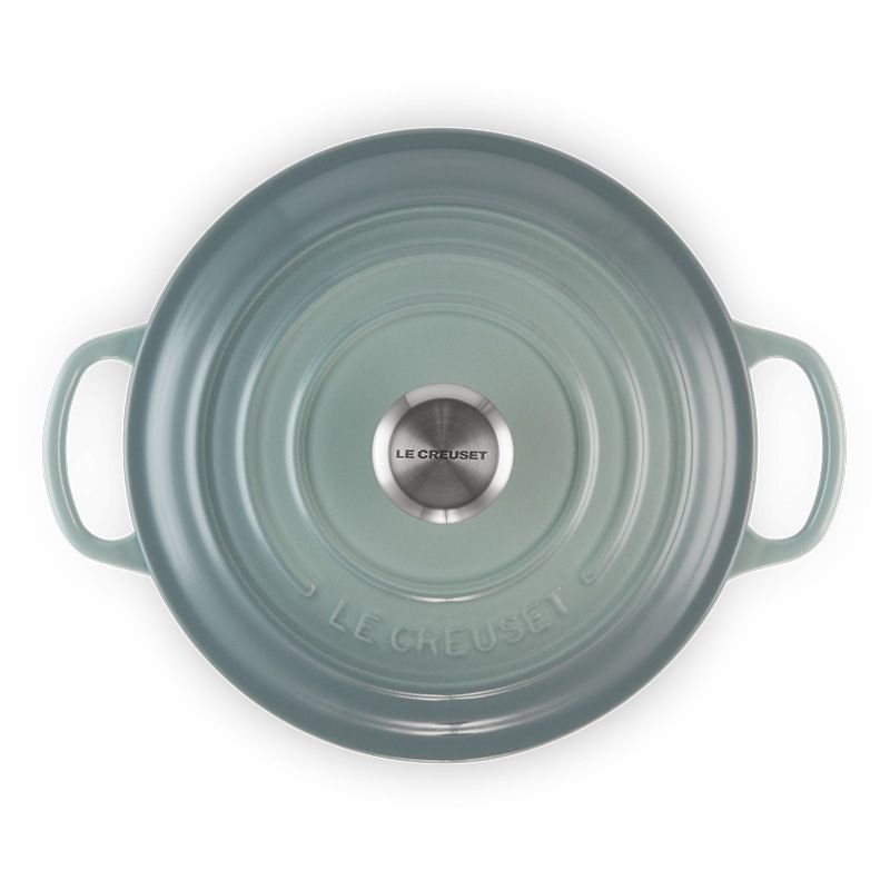 LE CREUSET 典藏琺瑯鑄鐵鍋圓鍋 20 cm (海洋之花-鋼頭-內鍋黑)