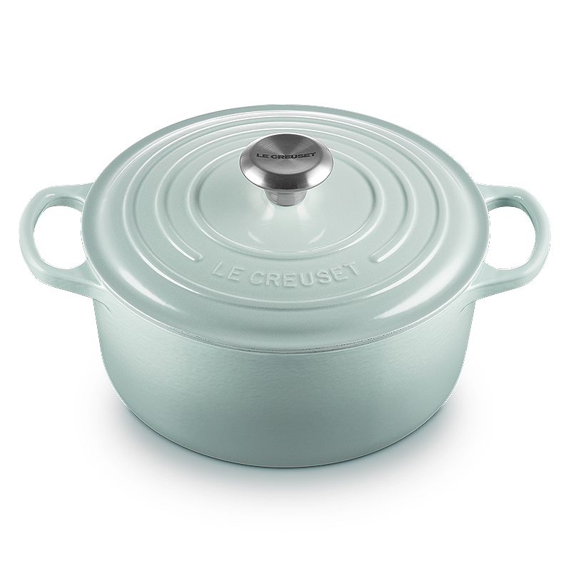 LE CREUSET 典藏琺瑯鑄鐵鍋圓鍋 24cm (海洋之花-鋼頭-內鍋白)