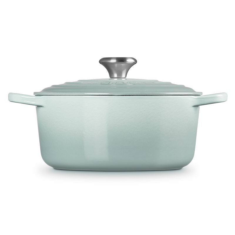 LE CREUSET 典藏琺瑯鑄鐵鍋圓鍋 24cm (海洋之花-鋼頭-內鍋白)