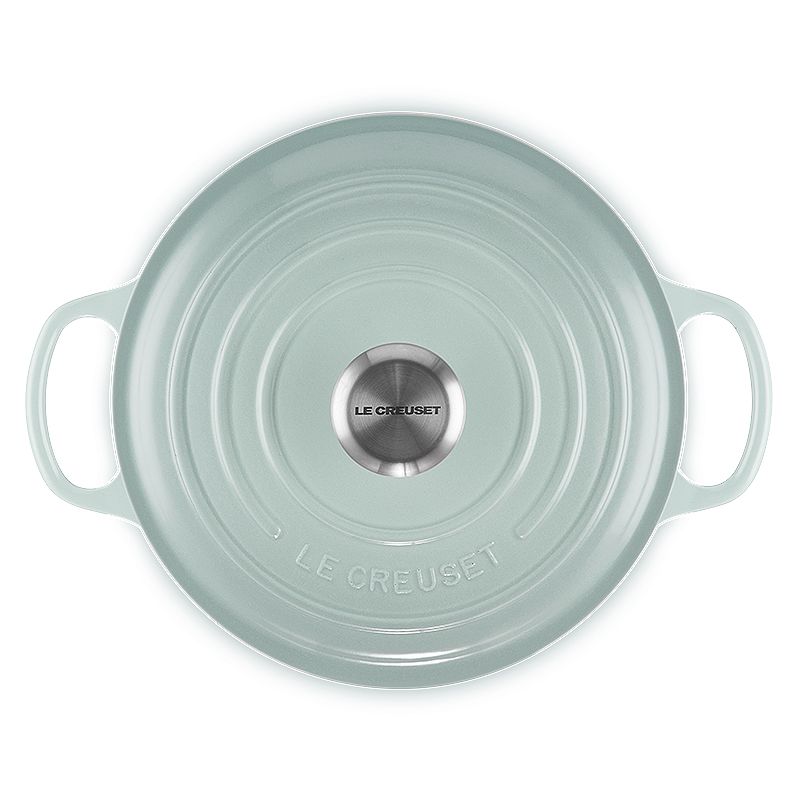 LE CREUSET 典藏琺瑯鑄鐵鍋圓鍋 24cm (海洋之花-鋼頭-內鍋白)