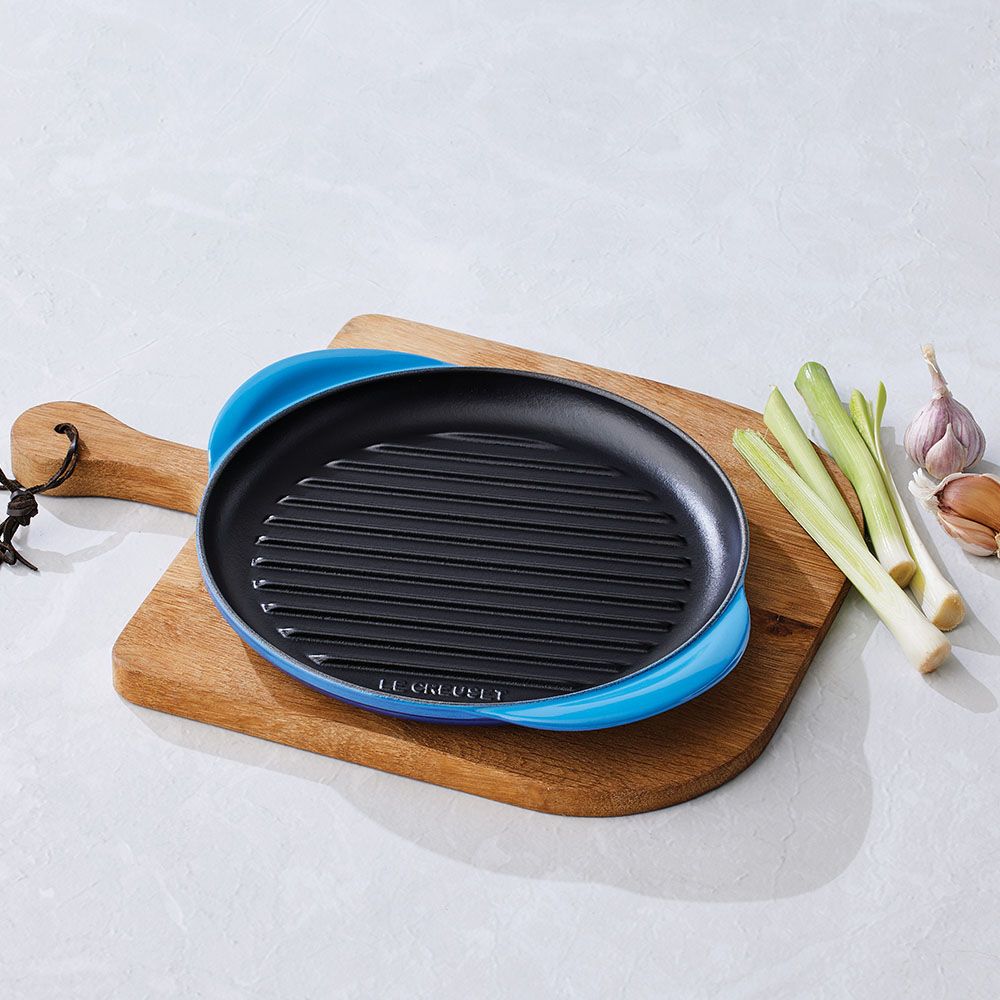 LE CREUSET 琺瑯鑄鐵鍋雙耳圓鐵烤盤 25cm (櫻桃紅)