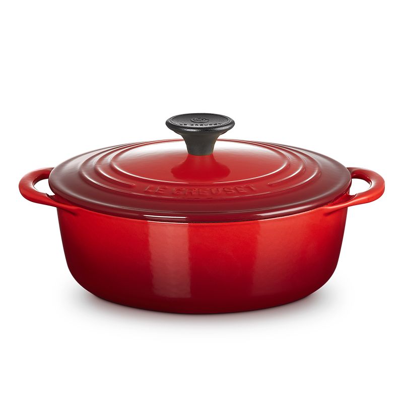 LE CREUSET -琺瑯鑄鐵鍋BIS圓鐵鍋18cm (櫻桃紅/閃亮黃)