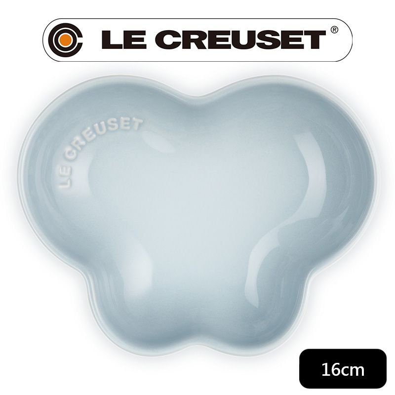 LE CREUSET -繁花系列瓷器蝴蝶盤16cm (銀灰藍)