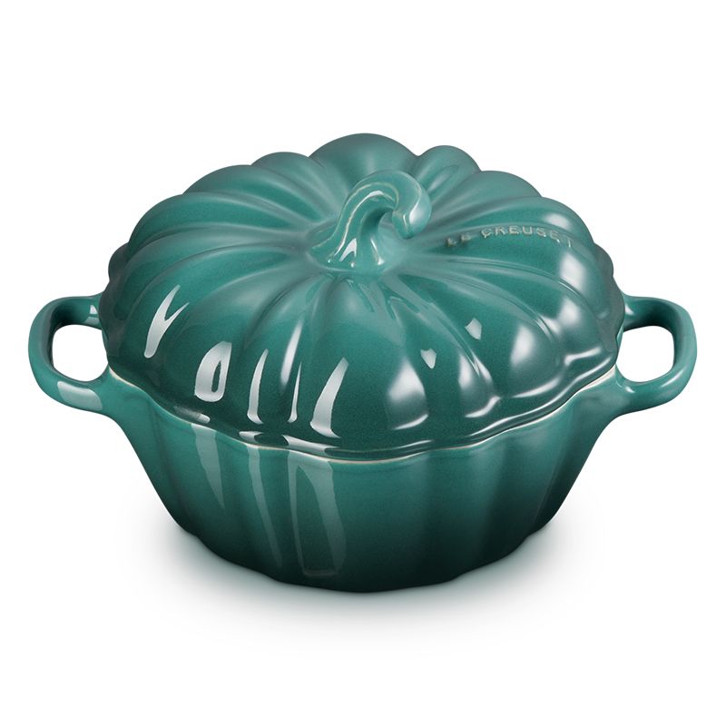 LE CREUSET -瓷器萬聖節南瓜烤盅350ml-(珊瑚橘/海洋之花/蛋白霜/綠光森林)