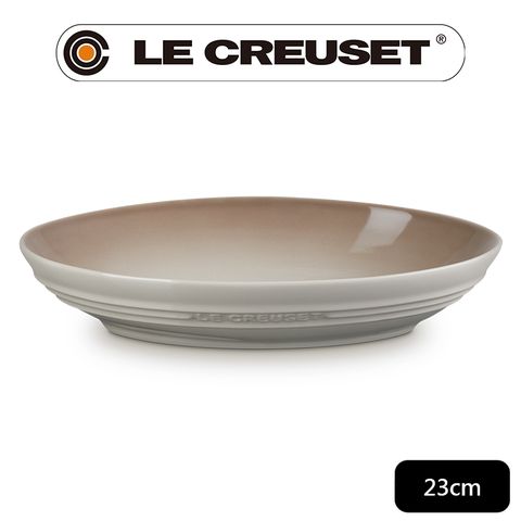 LE CREUSET-瓷器輕虹霓彩系列橢圓深盤23cm(肉豆蔻)