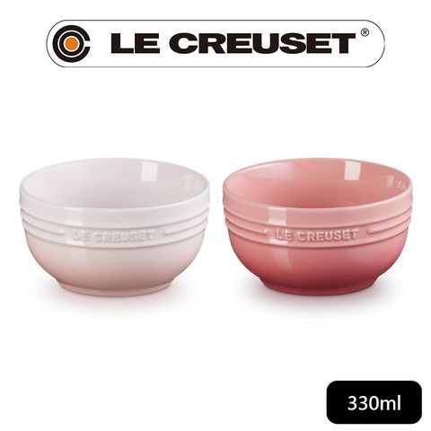 LE CREUSET -瓷器輕虹霓彩系列飯碗330ml(貝殼粉/薔薇粉)