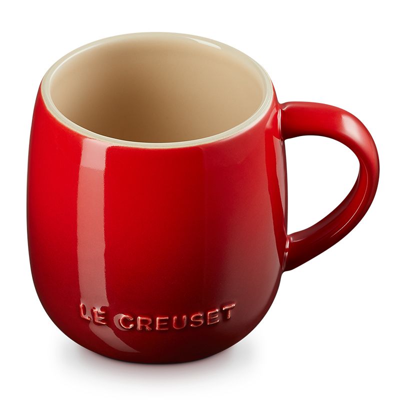 LE CREUSET -瓷器蛋蛋馬克杯380ml (櫻桃紅-無盒)