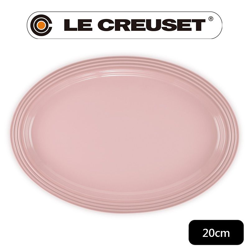 LE CREUSET -瓷器橢圓盤 20cm (亮粉-無盒)