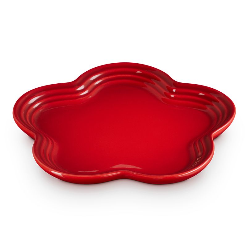 LE CREUSET -瓷器花型盤 19 cm (櫻桃紅)