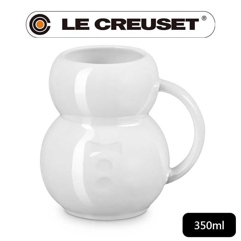 LE CREUSET -瓷器雪人造型馬克杯350ml (珍珠白)