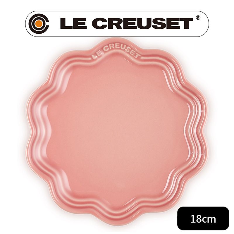 LE CREUSET -瓷器蕾絲花邊盤 18cm (鮭魚粉)